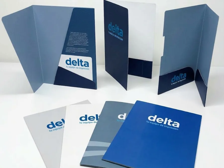 Carpetas corporativas con solapa impresas para Delta